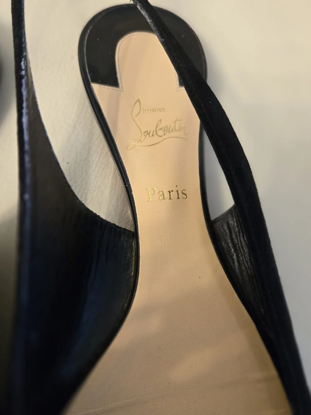 Christian Louboutin Women's Black Pointed Slingback Flats - Picture 3 of 15